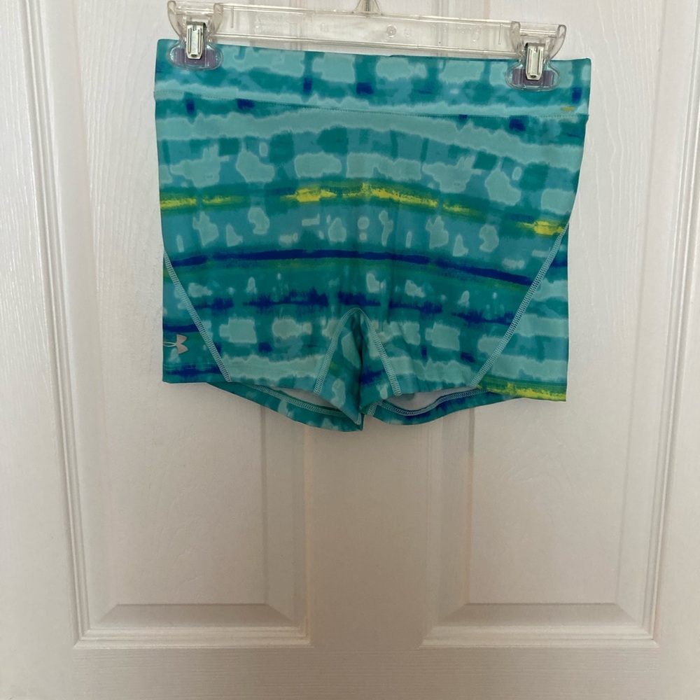 Under Armour Teal and Yellow Athletic Shorts Sz small